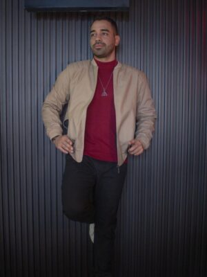 Chaqueta tipo piloto beige