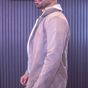 Chaqueta ovejera gamuza gris claro