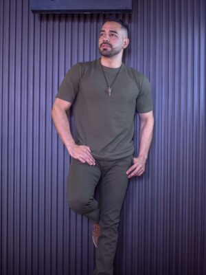 Camiseta verde militar galleta