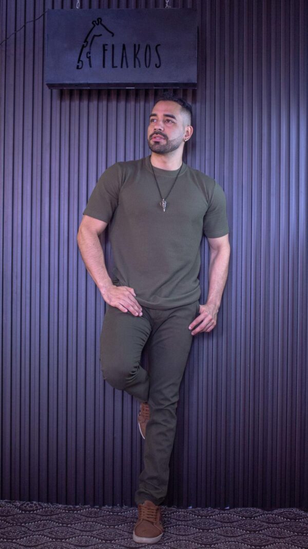 Camiseta verde militar galleta