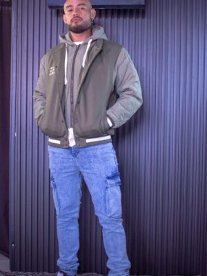 Cargo jeans azul medio