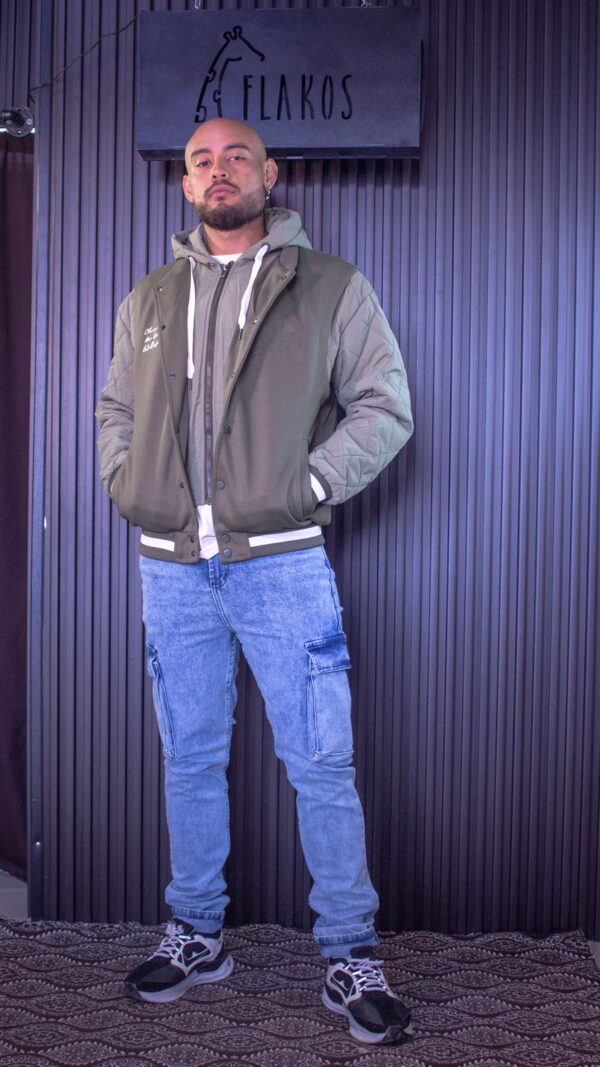 Cargo jeans azul medio