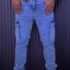 Cargo jeans azul medio