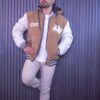 Chaqueta doble fax beige