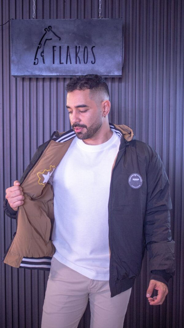 Chaqueta doble fax beige