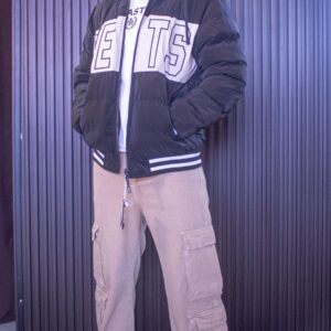 Chaqueta doble faz importada negro/beige